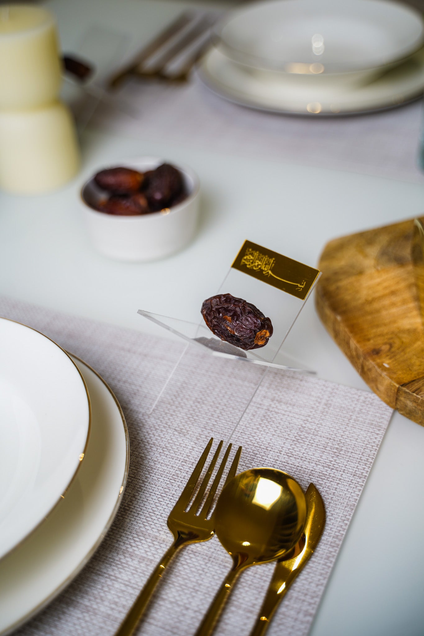 Dattelhalter Transparent (Gold)