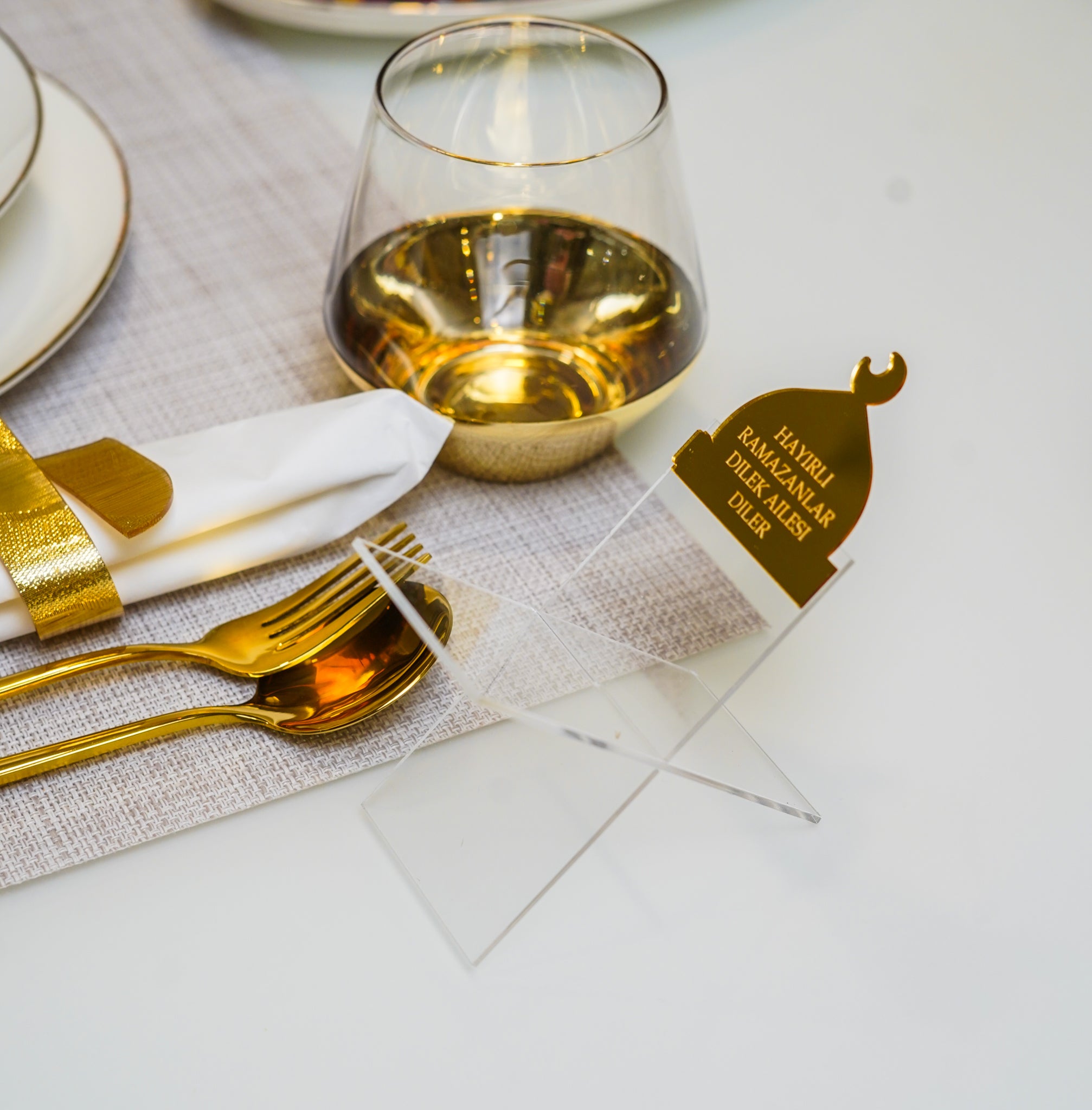 Dattelhalter Gold Transparent (Personalisiert)