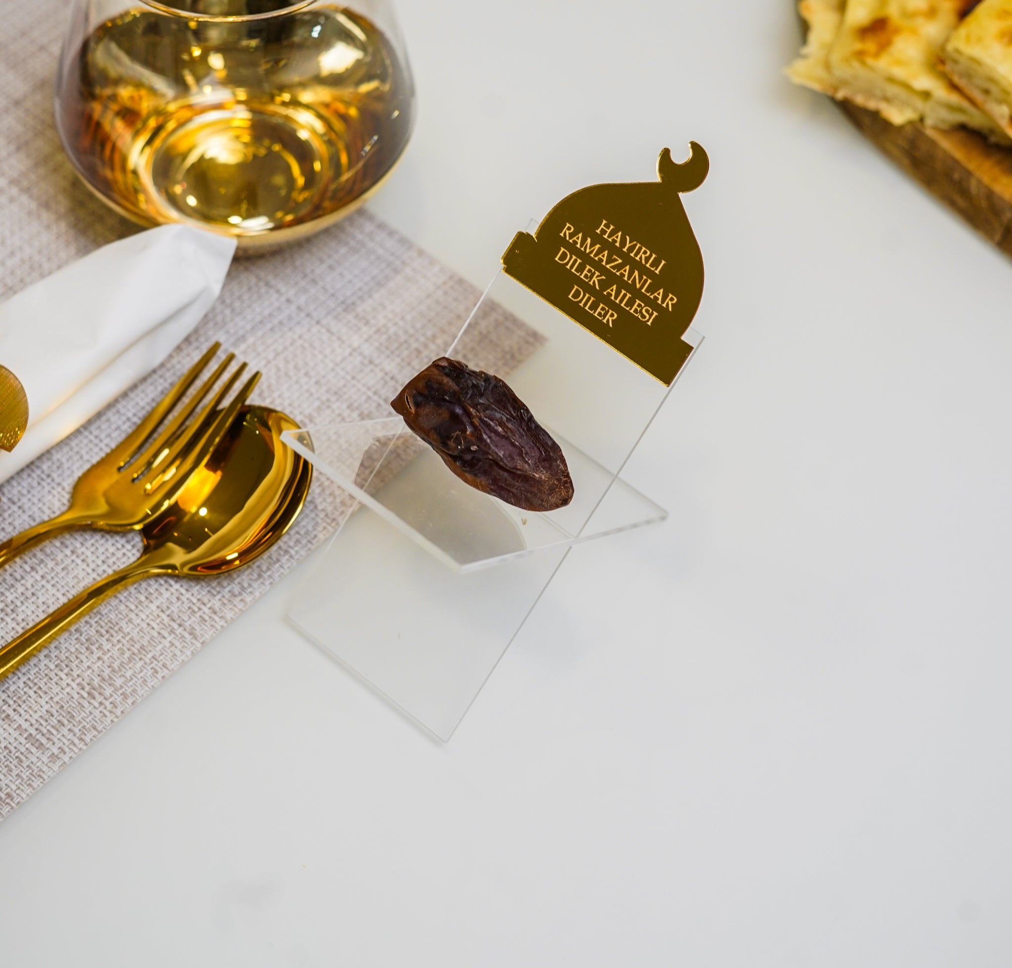 Dattelhalter Gold Transparent (Personalisiert)