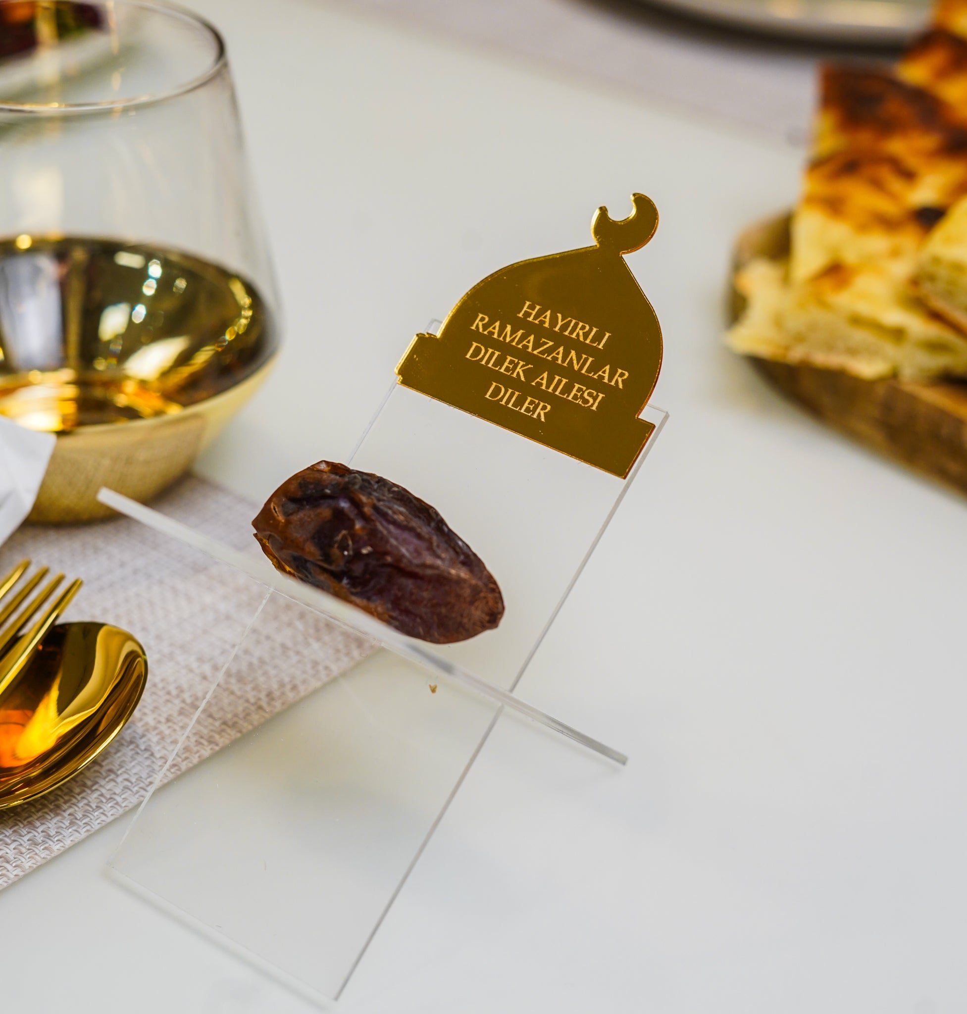 Dattelhalter Gold Transparent (Personalisiert)