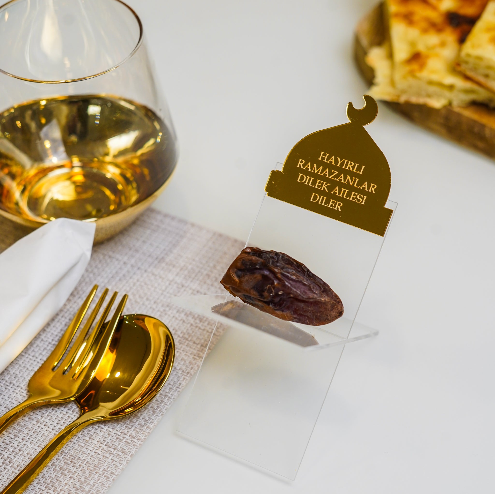 Dattelhalter Gold Transparent (Personalisiert)