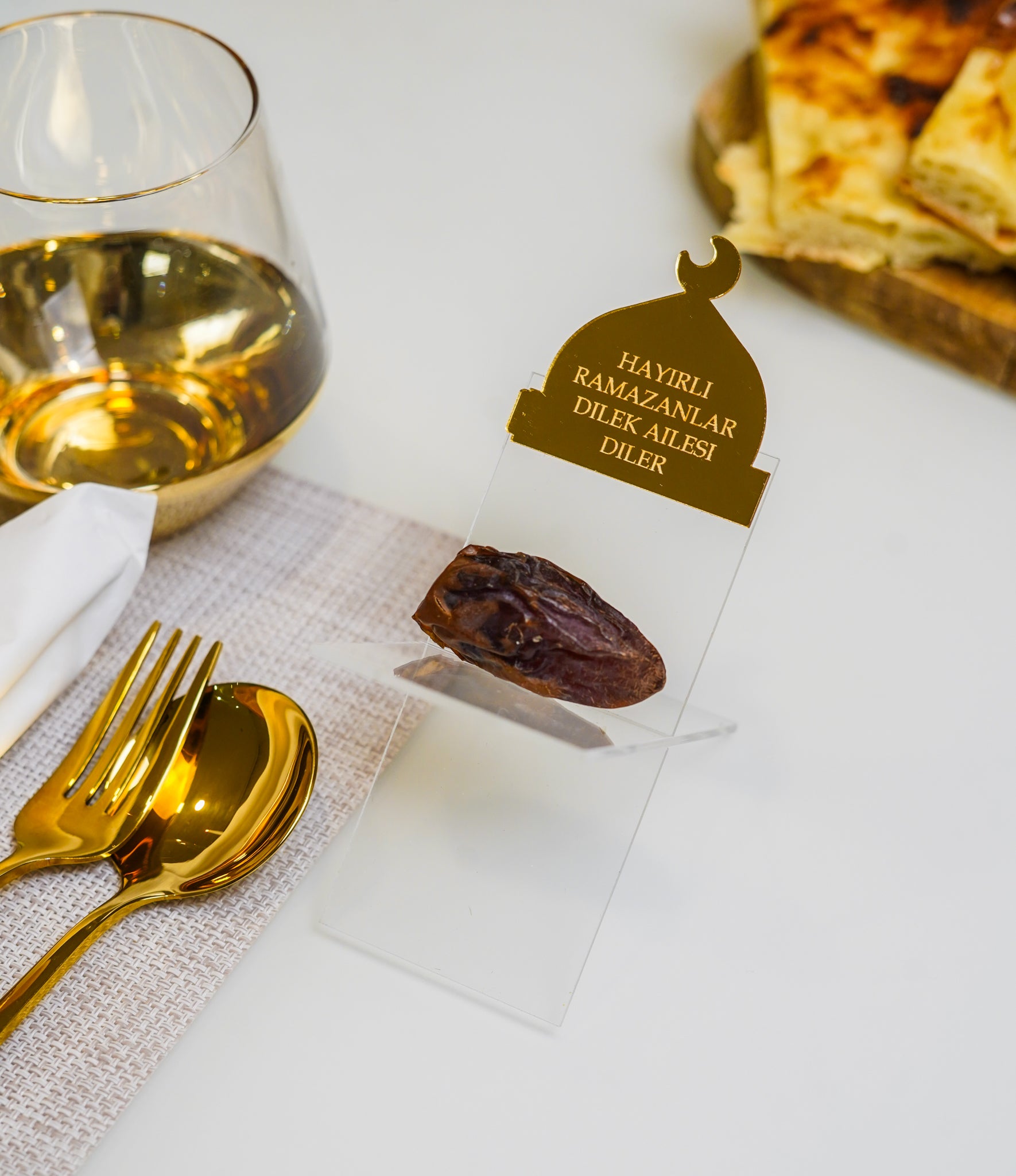 Dattelhalter Gold Transparent (Personalisiert)