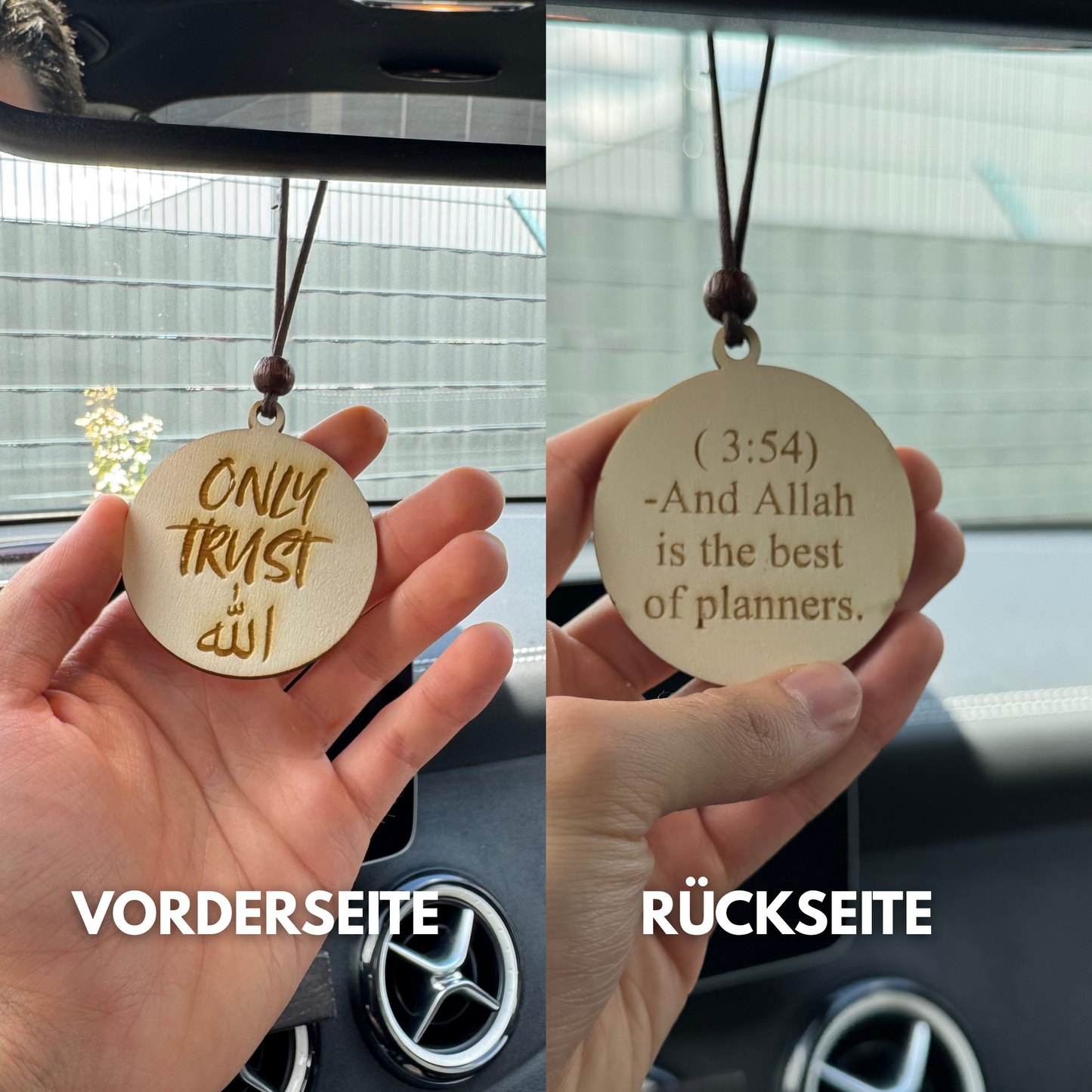 Pendentif de voiture Faites confiance à Allah