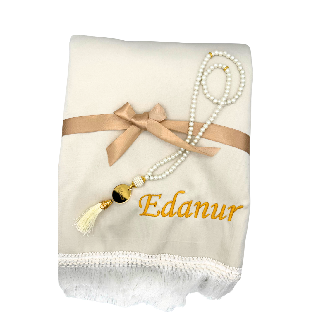 Personalisiertes Gebetsteppich mit Gebetskette