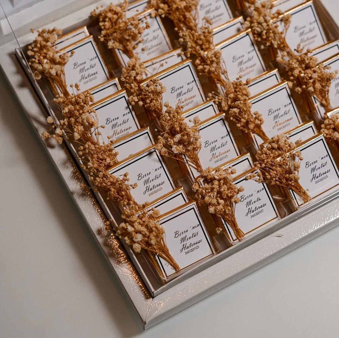 Schokobox mit Schleierkraut